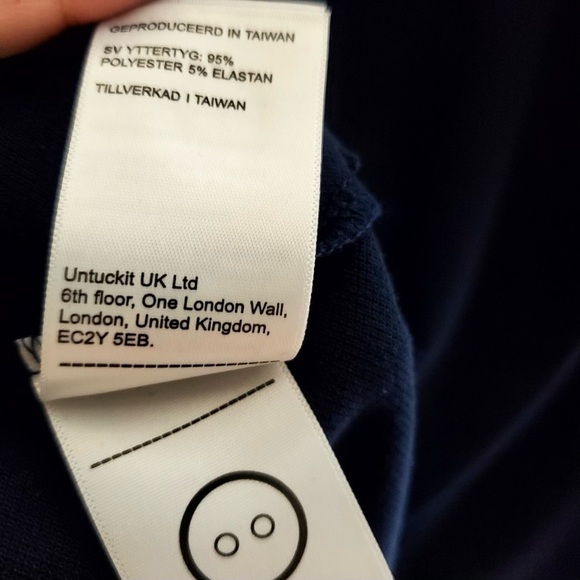 UNTUCKit Caesar Long Sleeve Polo shirt in Dark Blue Size Medium - Picture 6 of 8